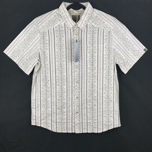 NWT Prana Ivory Cuban Short Sleeve Button Shirt L